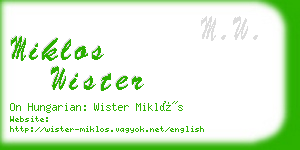 miklos wister business card